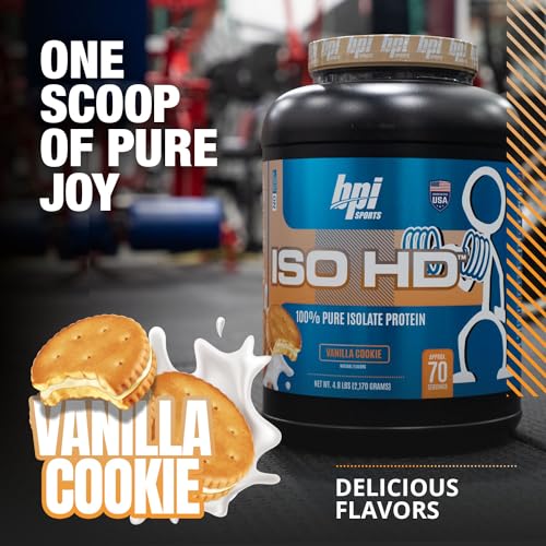 BPI Sports ISO HD Isolate Protein Vanilla Cookie, 76.8 oz - 69 Servings BPI SportsBuy Supplements Australia