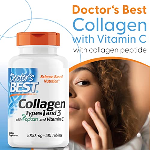Doctor's Best, Collagen Types 1 and 3, Peptane & Vitamin C, 1,000mg, 180 Tablets Doctor's BESTBuy Supplements Australia