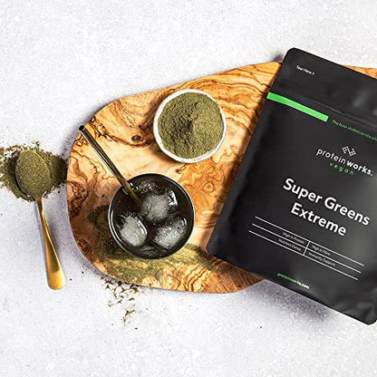 Protein Works Super Greens Extreme Powder , 156 Health Benefits , 41 Active Ingredients , Vegan Protein WorksBuy Supplements Australia