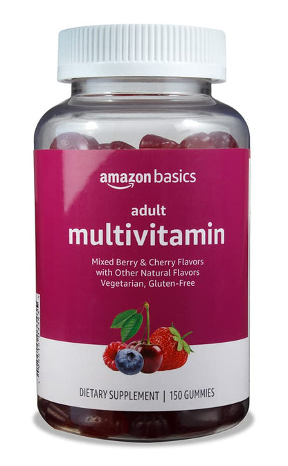 Amazon Basics Adult Multivitamin Gummies, Mixed Berry & Cherry, 150 Gummies, 75-Day Supply, Pack of 1 (Previously Solimo) Amazon BasicsBuy Supplements Australia