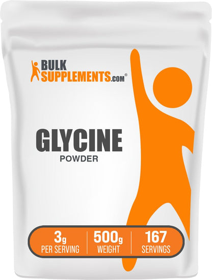 BulkSupplements.com Glycine Powder - Glycine Supplements, Amino Acid Supplement - Unflavored & Gluten Free, 3g per Serving, 500g (1.1 lbs) (Pack of 1) BulkSupplementsBuy Supplements Australia