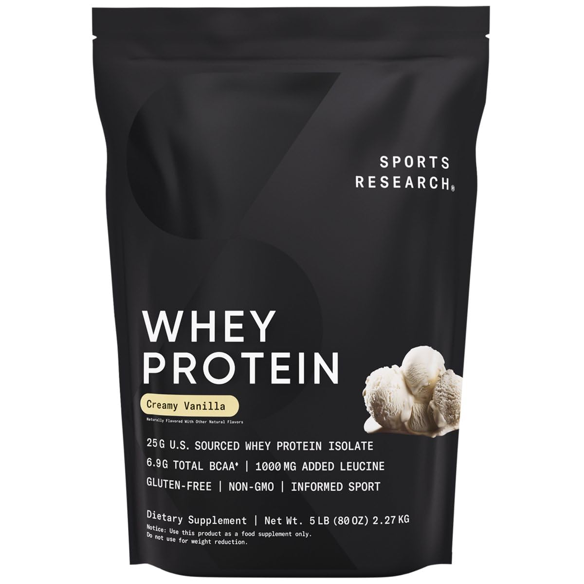 Sports Research Whey Protein Isolate - Sports Nutrition Protein Powder 25g per Serving - 5lb Bag Whey Protein - Vanilla Flavor - Bulk Protein Powder, 56 Servings Sports Research buy supplements Au