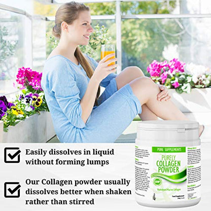 Collagen Powder Marine Supplement | Hydrolyzed Protein peptides with Hyaluronic Acid Vitamin C Biotin etc for Women Men Pure Food SupplementsBuy Supplements Australia
