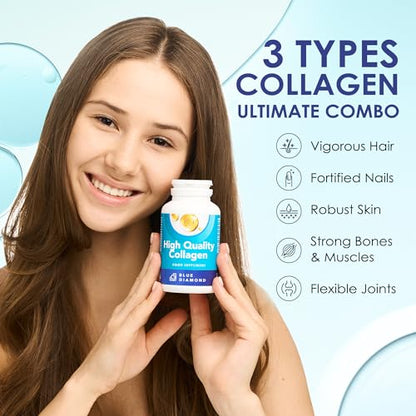 Premium 90 Marine Capsules - 530mg Natural Marine Collagen with Porcine & Bovine Collagen BLUE DIAMONDBuy Supplements Australia