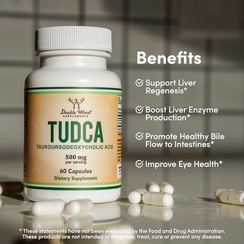 TUDCA Bile Salts Liver Support Supplement, 500mg Servings, Liver and Gallbladder Double Wood SupplementsBuy Supplements Australia
