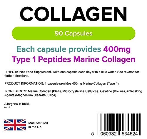 Lindens Collagen (Marine) 400mg Capsules - 90 Pack - Marine Source Hydrolysed Collagen LindensBuy Supplements Australia