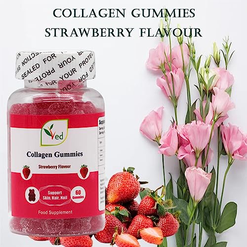 Ved Collagen Gummies; Chew Gummies Strawberry Flavour, Raw Unfiltered Collagen Gummies VedBuy Supplements Australia
