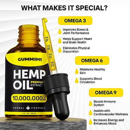 GummiMi Оrganic Hеmp Oil 10 000 000 mg - Natural Drops - Rich in Vitamins B, C, E GummiMiBuy Supplements Australia