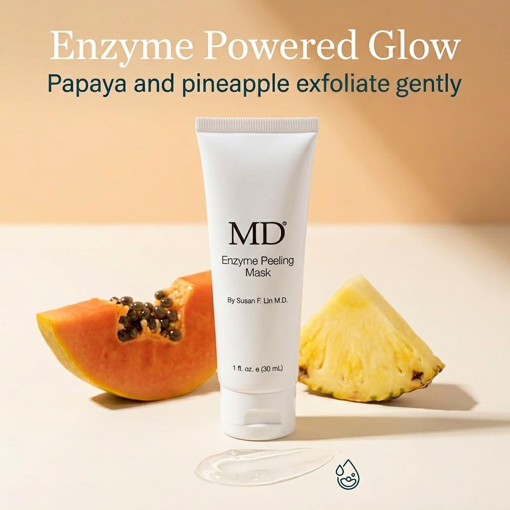 MD Enzyme Peeling Mask for Sensitive Skin - Gentle Exfoliating Gel with Papaya & Pineapple Enzymes - Professional Brightening Peel-Off Mask for Clear Pores and Smooth Texture - 30mL MD buy supplements Au