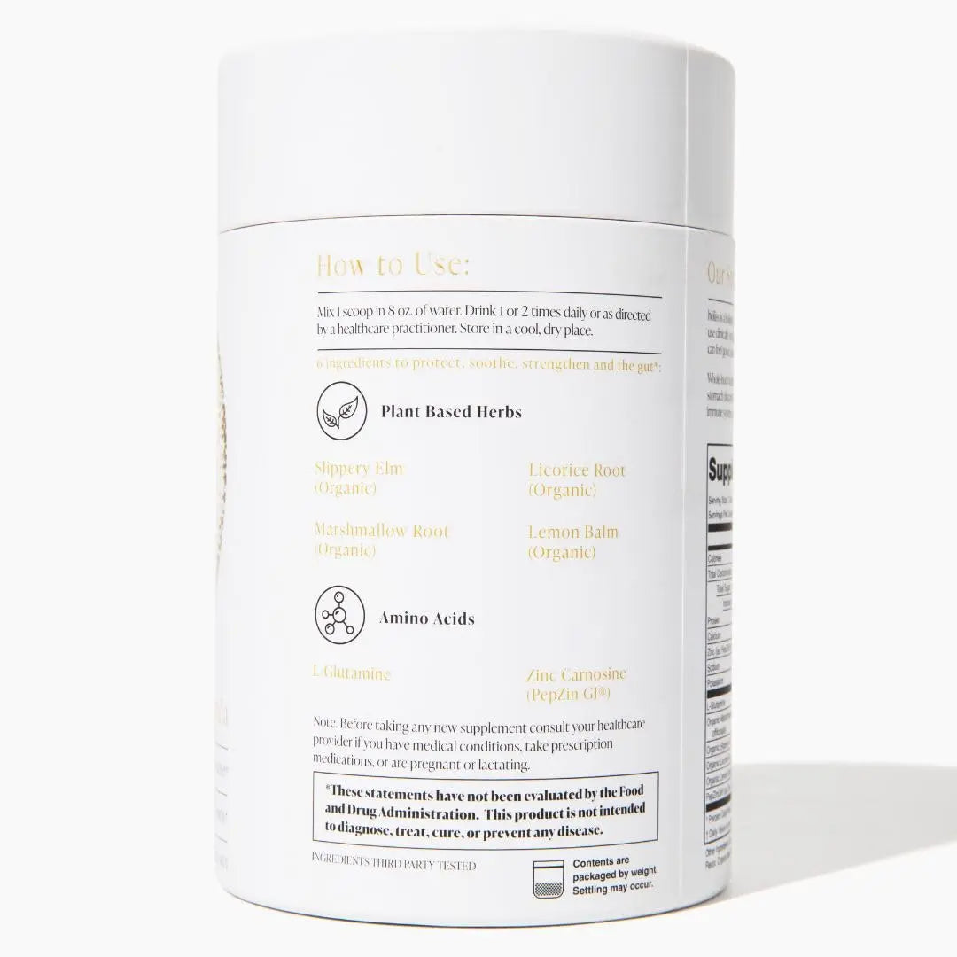 HOLISS Daily Gut Health Kit – 6-in-1 All Natural Supplement, Bloat & Gas Aid, GI Lining Repair, IBS Support – Lemon Balm, L-Glutamine, PepZinGI, Mixed Berry, 30 Servings, Electric Mixer & Spoon HOLISSBuy Supplements Australia
