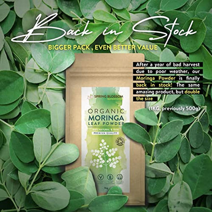 1KG Moringa Superleaf Powder Oleifera 100% Organic Raw Premium Quality Non-GMO Spring BlossomBuy Supplements Australia
