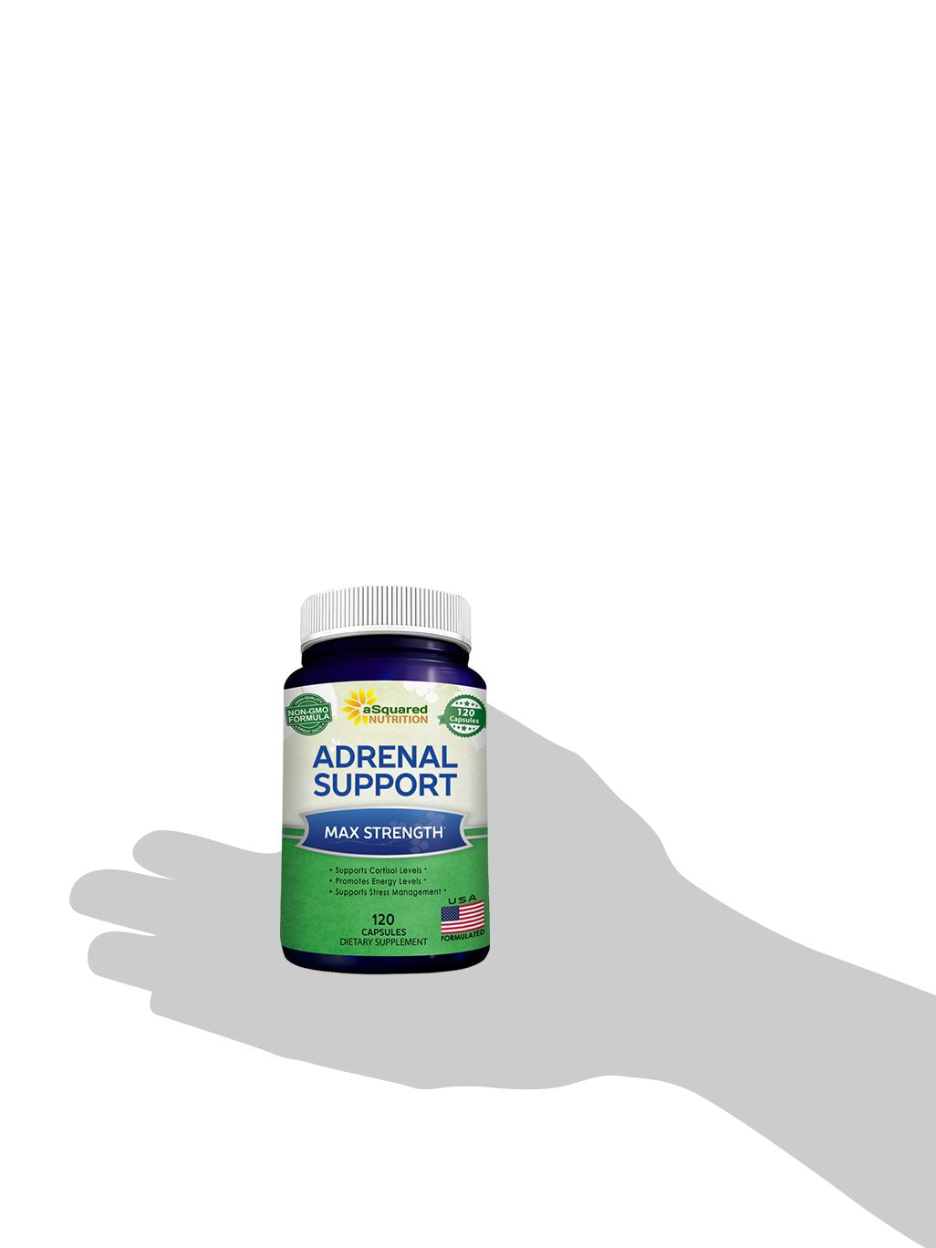 aSquared Nutrition Adrenal Support & Cortisol Manager Supplement (120 Capsules)-Adrenal Health w/Vitamin C Complex Pills to Support Fatigue & Stress Relief-Ashwagandha, L-Tyrosine, Rhodiola & Ginseng aSquared NutritionBuy Supplements Australia