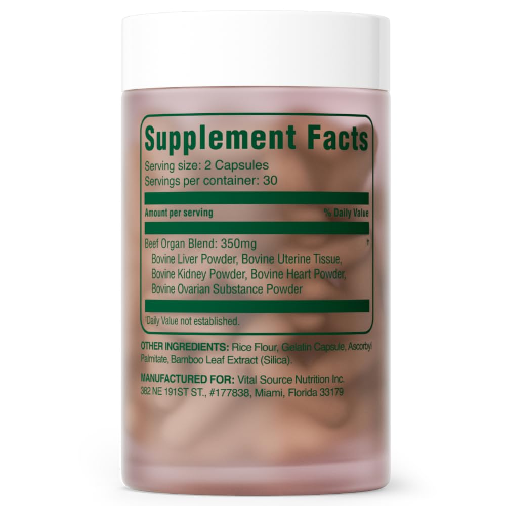 Vital Source Nutrition - BiFi Capsules - Premium Primal Organ Blend - Supports Hormone Health, Energy, Stamina & Clarity - Daily Vitality - Ancestral Supplements for Women - No Artificial Ingredients Vital Source NutritionBuy Supplements Australia