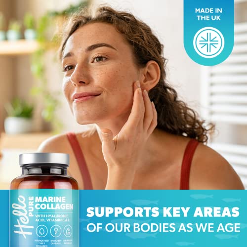 Marine Collagen Capsules - 1855mg - 120 Capsules - Enriched with Hyaluronic Acid & Vitamins C & E Hello PureBuy Supplements Australia