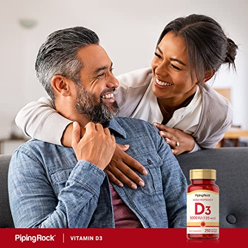Piping Rock Vitamin D3 5000 IU | 250 Softgels | High Potency Supplement | Non-GMO Piping RockBuy Supplements Australia