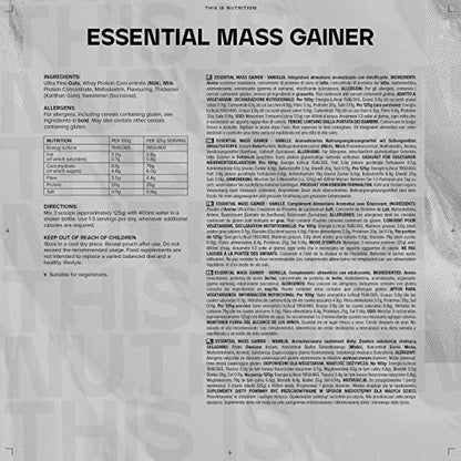 Bulk Essential Mass Gainer, Protein Shake for Weight Gain, Vanilla, 2.5 kg BulkBuy Supplements Australia