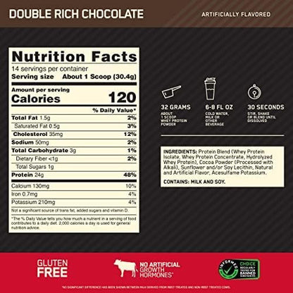Optimum Nutrition Gold Standard 100% Whey Protein Powder, Double Rich Chocolate Optimum NutritionBuy Supplements Australia