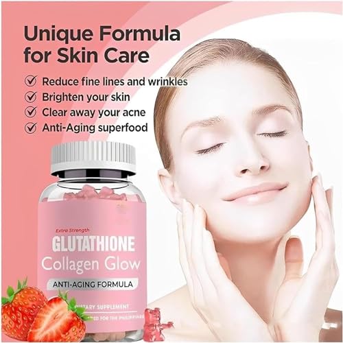 Glutathione Collagen Gummies,Glutathione Collagen Glow Gummies for Dark Spot,60 Pieces PelinuarBuy Supplements Australia