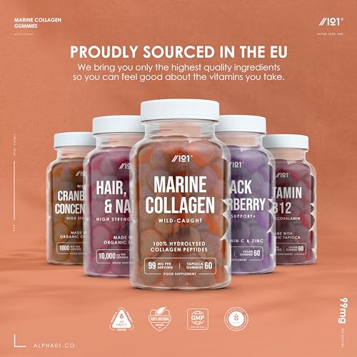 Marine Collagen Gummies - Wild-Caught Marine - Tapioca Based - High Potency Hydrolysed Marine Collagen Gummies ALPHA01Buy Supplements Australia