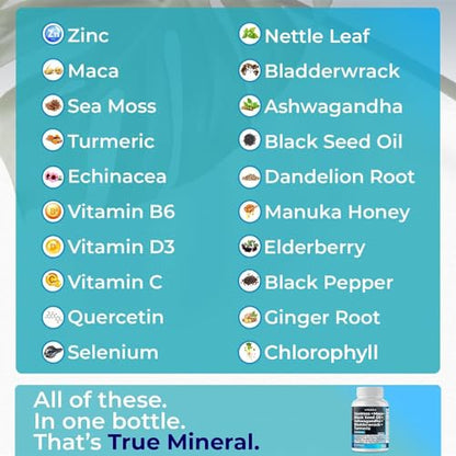 Sea Moss 3000mg Maca 1000mg Black Seed Oil 2000mg Ashwagandha 1000mg Bladderw VitamaxBuy Supplements Australia