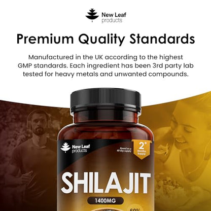 Shilajit Capsules 1400mg 60% Fulvic Acid Pure Shilajit - High Strength Himilayan Shilajit NEW LEAF PRODUCTSBuy Supplements Australia