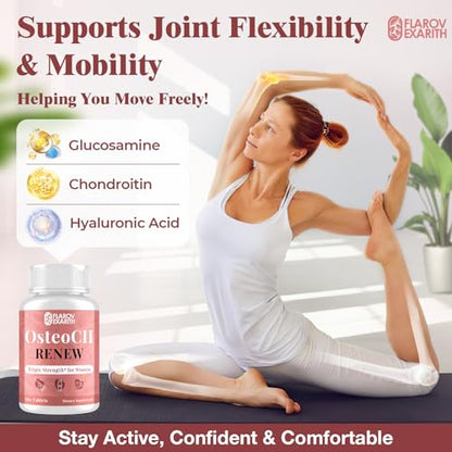 Joint Supplements for Women OsteoCII Renew Triple Strength – Advanced Joint, Bone & Skin Formula – Collagen, Glucosamine, Chondroitin, Calcium, MK-7, Vitamin D3, Hyaluronic Acid, 180 Tablets FlarovexarithBuy Supplements Australia