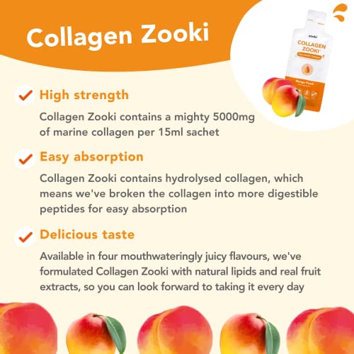 Zooki 5000mg Marine Collagen Liquid Sachets | Hydrolysed Marine Collagen Peptides yourzookiBuy Supplements Australia