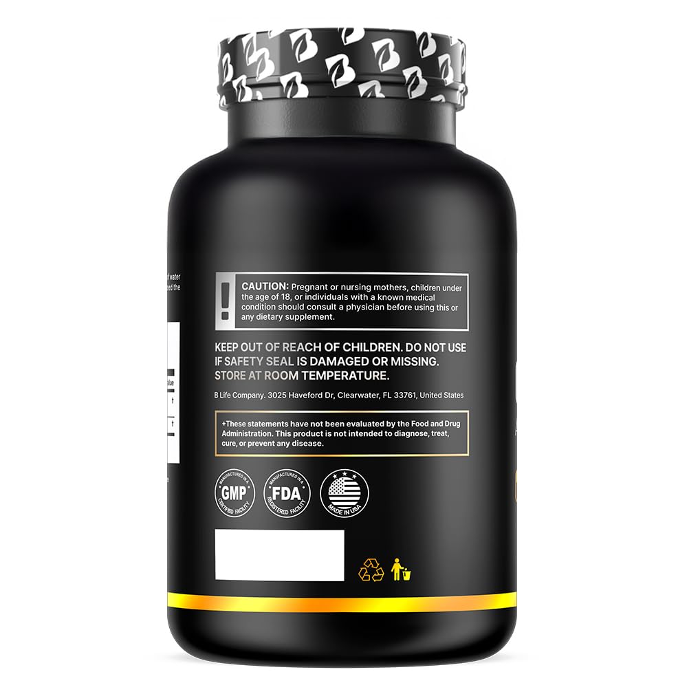 Organic Ashwagandha KSM-66 1000 mg Supplement | Adaptogen for Cortisol Support & Stress Relief | Mood, Calm & Sleep Aid for Men & Women | Ashwagandha ritual vitamins for women | 60 Vegan Caps B Life CompanyBuy Supplements Australia