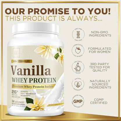 Hello Lovely! Whey Protein Powder, Vanilla Flavored Whey Isolate with 26g Protein Hello Lovely!Buy Supplements Australia