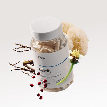 Thesis Clarity Nootropic Supplement for Men & Women with Lions Mane, CDP Choline, Panax Ginseng, Vitamin B6 & Caffeine, Cognitive Support Capsules, Vegan, Non GMO, 25 Servings THESISBuy Supplements Australia