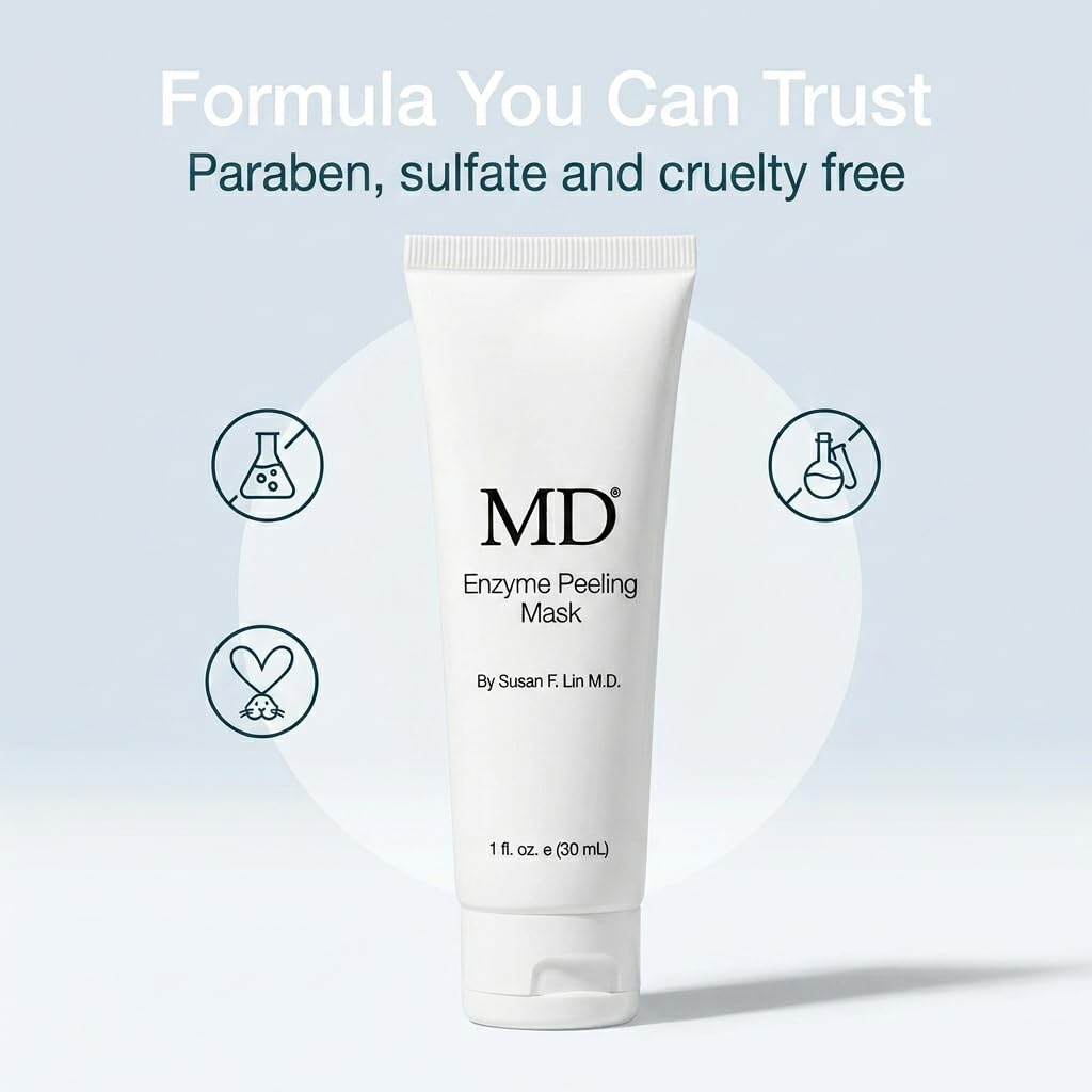 MD Enzyme Peeling Mask for Sensitive Skin - Gentle Exfoliating Gel with Papaya & Pineapple Enzymes - Professional Brightening Peel-Off Mask for Clear Pores and Smooth Texture - 30mL MD buy supplements Au