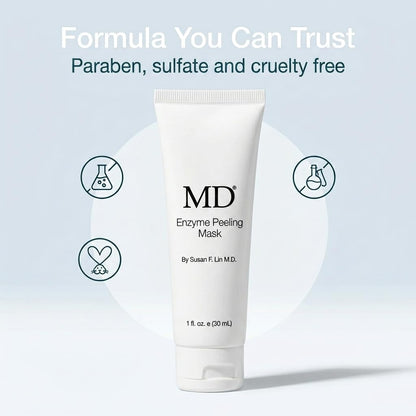 MD Enzyme Peeling Mask for Sensitive Skin - Gentle Exfoliating Gel with Papaya & Pineapple Enzymes - Professional Brightening Peel-Off Mask for Clear Pores and Smooth Texture - 30mL MD buy supplements Au
