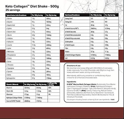 K-GEN Diet Shake Meal Replacement Keto Collagen Powder | Multi Collagen Protein with MCT Oil, Vitamin C K GEN ketogenic enhancementBuy Supplements Australia