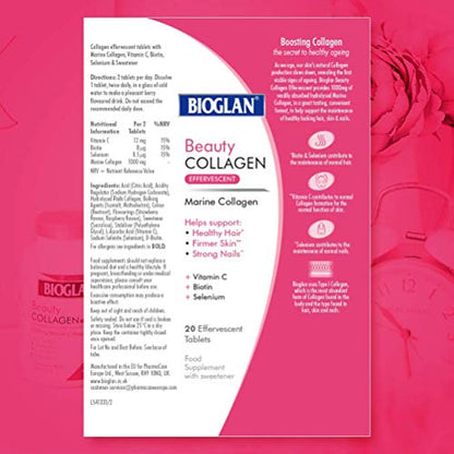 Bioglan Collagen Effervescent | 1000mg | Hydrolysed Marine Collagen BioglanBuy Supplements Australia