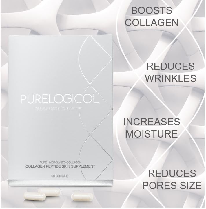 Collagen Tablets, Best Hydrolysed Protein Peptide Skin Supplement - 90 x Collagen Capsules x 800mg PurelogicolBuy Supplements Australia