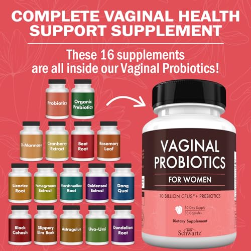 16in1 Vaginal Probiotics for Women (10 Powerful Strains + Organic Prebiotics) BioSchwartzBuy Supplements Australia
