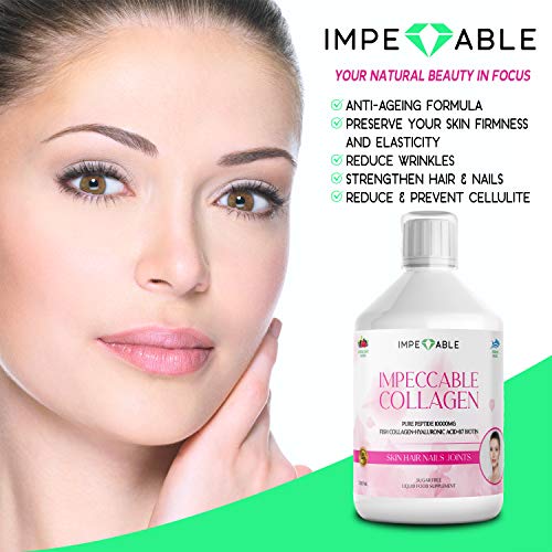 IMPECCABLE Collagen 10.000mg hydrolyzed Sugar Free Liquid Marine Collagen | Supplements for Women and Men ImpeccableBuy Supplements Australia