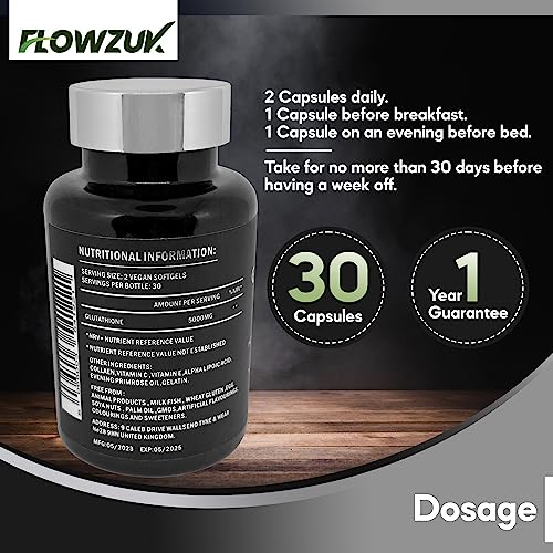 Glutathione Supplements Ultra High Strength 60 Easy to Swallow softgels with Added Vitamin C and Collagen FLOWZUKBuy Supplements Australia