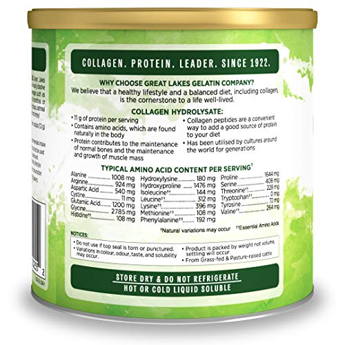 Great Lakes Gelatin Collagen Hydrolysate, Grass-Fed Bovine Hydrolysed Collagen Peptides Protein Powder Supplement, Unflavoured, 226g, Can Great Lakes GelatinBuy Supplements Australia