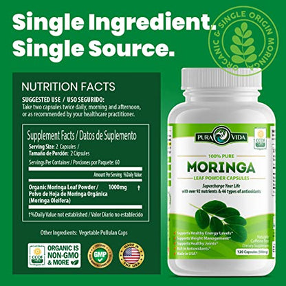 PURA VIDA MORINGA Moringa Capsules Single Origin Organic Moringa Powder. Moringa PURA VIDA MORINGABuy Supplements Australia