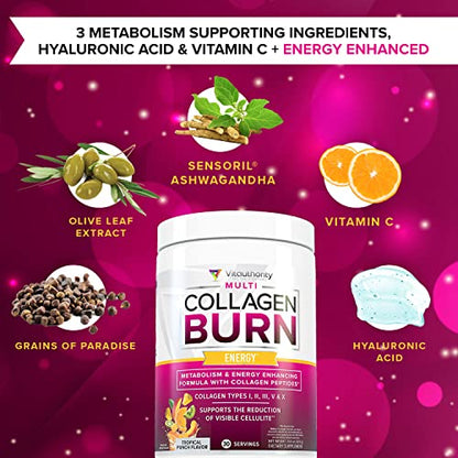 Multi Collagen Burn: Multi-Type Hydrolyzed Protein Peptides with Hyaluronic Acid, Vitamin VitauthorityBuy Supplements Australia