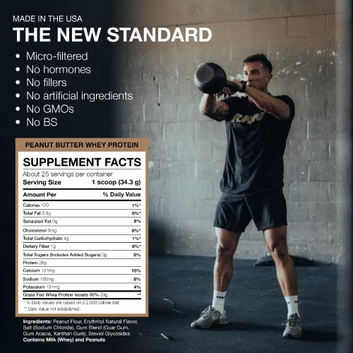 RAW Whey Isolate Protein Powder, Peanut Butter - 100% Grass-Fed Sports Nutrition Protein RAWBuy Supplements Australia