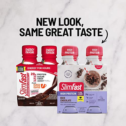 SlimFast Advanced Energy High Protein Meal Replacement Shake, Rich Chocolate, 20g SlimFastBuy Supplements Australia