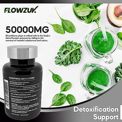 Glutathione Supplements Ultra High Strength 60 Easy to Swallow softgels with Added Vitamin C and Collagen FLOWZUKBuy Supplements Australia