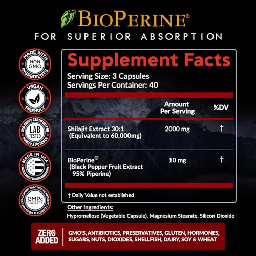 Pure Himalayan Shilajit Capsules Supplement (60,000mg+ Absorption Enhancer+50% Rainbow Nutrients, LLCBuy Supplements Australia