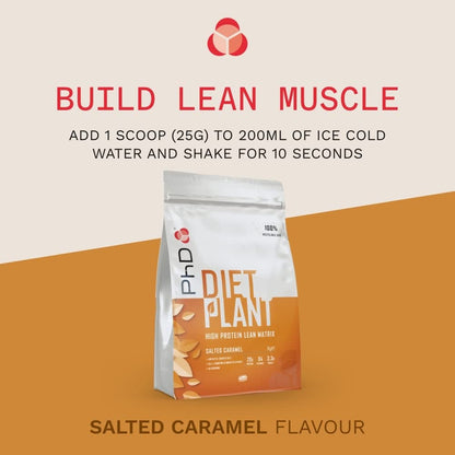 PhD Nutrition Diet Plant, Vegan Protein Powder Plant Based, Salted Caramel PhDBuy Supplements Australia