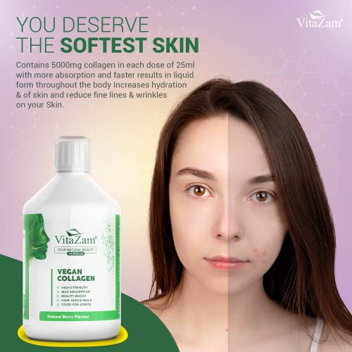 VitaZam Vegan Collagen Liquid 5000mg Hydrolyzed Collagen Peptides for Women VitaZamBuy Supplements Australia