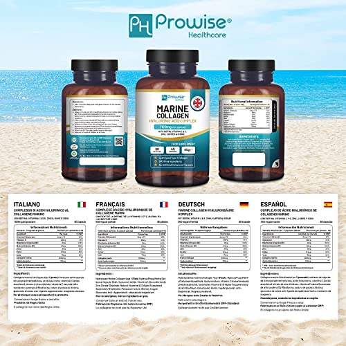 Marine Collagen with Hyaluronic Acid 1100mg | 90 Collagen Capsules High Strength for Women & Men PH PROWISE HealthcareBuy Supplements Australia