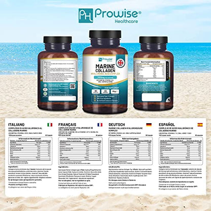 Marine Collagen with Hyaluronic Acid 1100mg | 90 Collagen Capsules High Strength for Women & Men PH PROWISE HealthcareBuy Supplements Australia