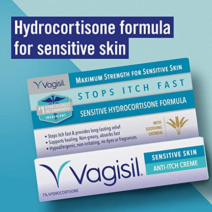 Vagisil Maximum Strength Feminine Anti-Itch Cream for Women, Sensitive Skin Formula with Hydrocortisone VagisilBuy Supplements Australia